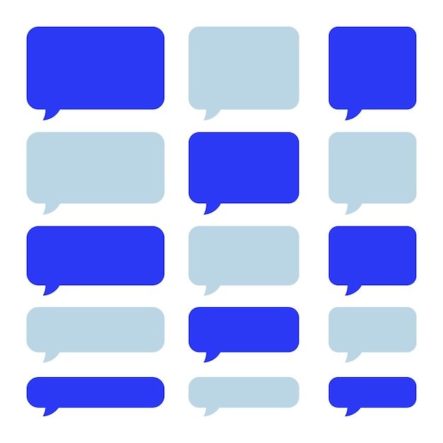 Message bubbles set blue and grey