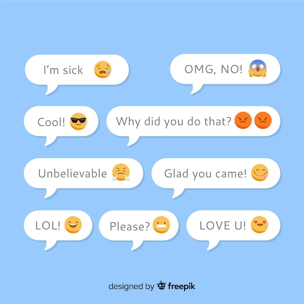 Messages expression with emoji concept