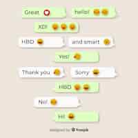 Free vector messages with emojis reactions