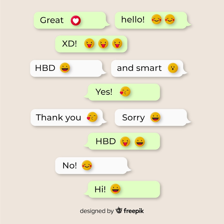 Free Vector messages with emojis reactions