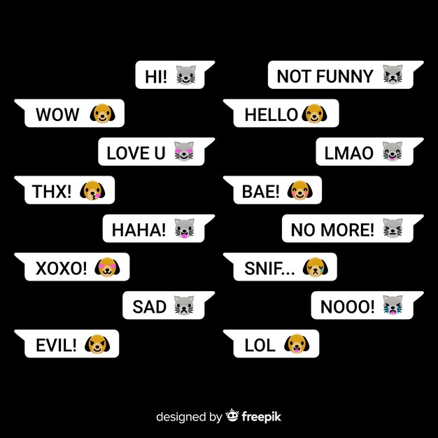 Free vector messages with emojis reactions