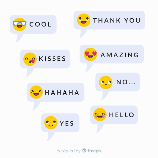 Free vector messages with emojis reactions