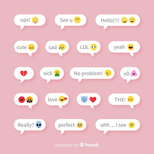 Free vector messages with emojis reactions