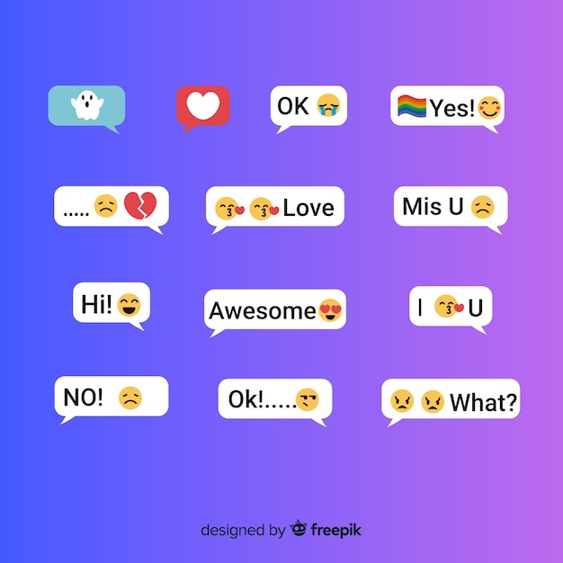 Free vector messages with emojis