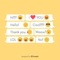 Free vector messages with emojis