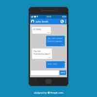 Free vector messenger app for mobile in flat style