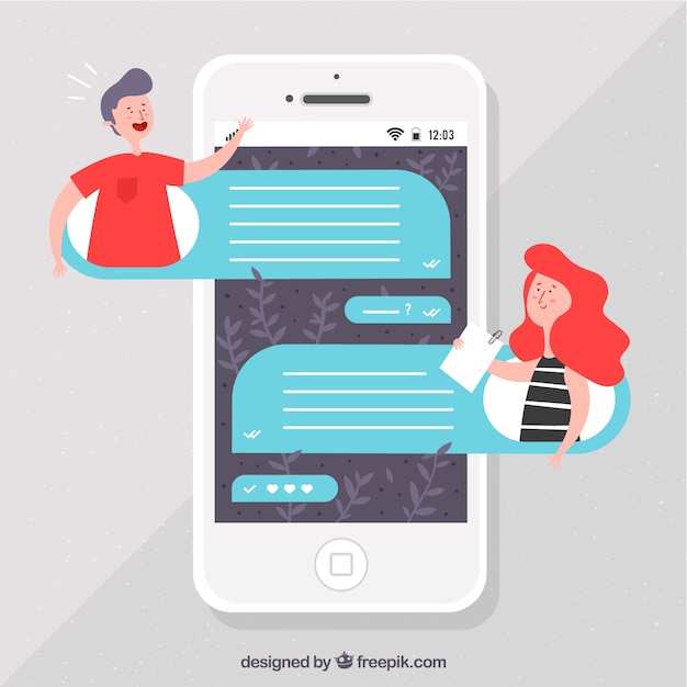 Free vector messenger application for mobile in flat style