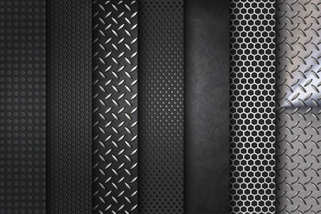 Metal background steel set collection