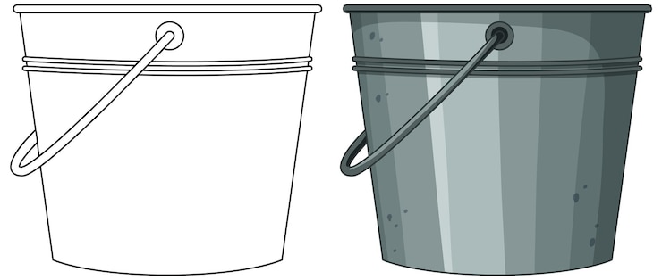 Free Vector metal bucket vector illustration