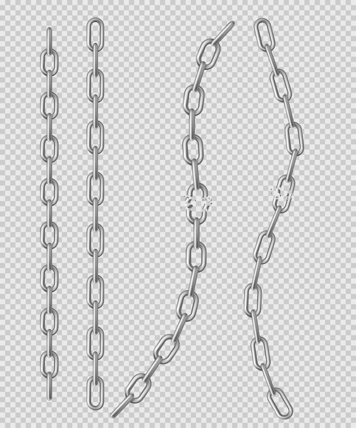 Metal chain with whole or break steel chrome links