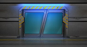 Free vector metal door bunker or secret laboratory entrance