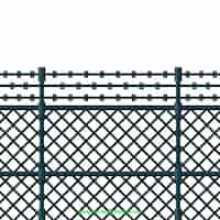 Free vector metal fence with barbed wire in flat design