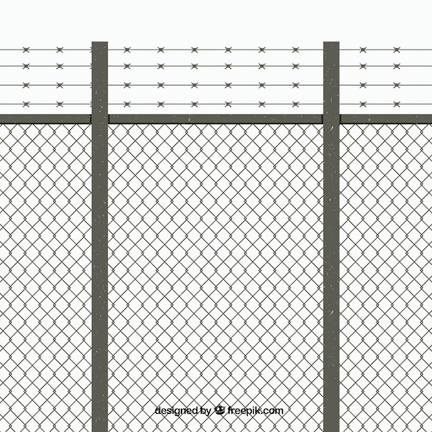 Металлический забор с колючей проволокой
