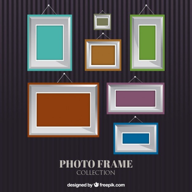 Metal frames with colored backgrounds