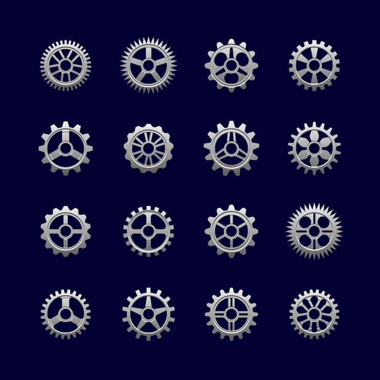 無料Vector トランスミッション用の金属歯車と歯車。