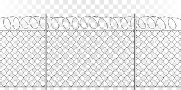 Metal mesh fence with steel spiral barbed wire