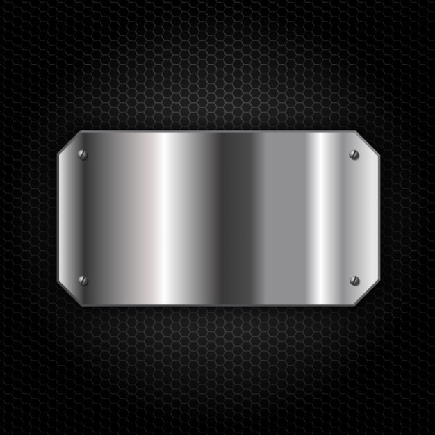 Metal plate over metallic background – Free vector download