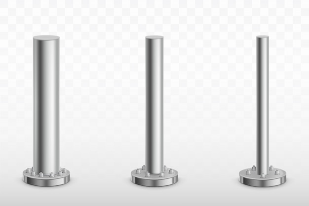 Metal pole pillars, steel pipes Cylinder footings