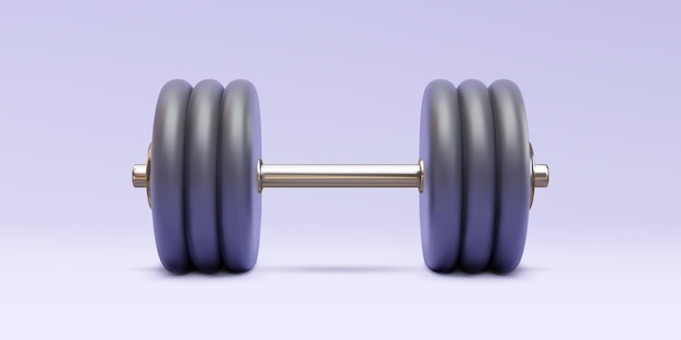 Metal realistic dumbbell isolated