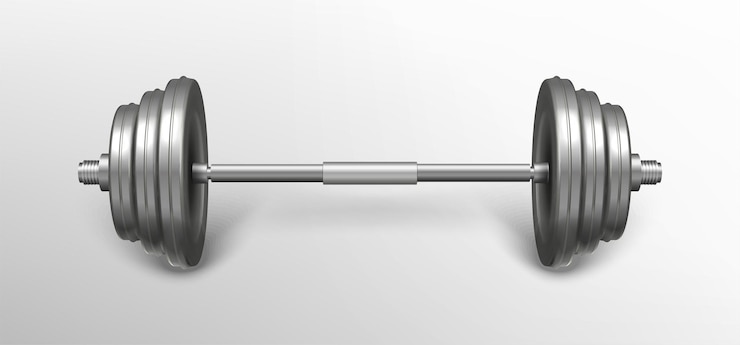Free Vector metal realistic fitness barbell for bodybuilding training