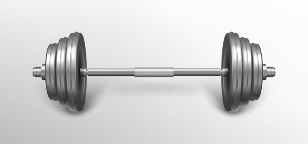 Metal realistic fitness barbell for bodybuilding training