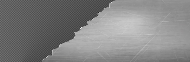 Бесплатное векторное изображение Металлический лист с рваным краем, разрывом стальной страницы