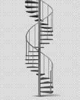 Free vector metal spiral, helical staircase realistic vector