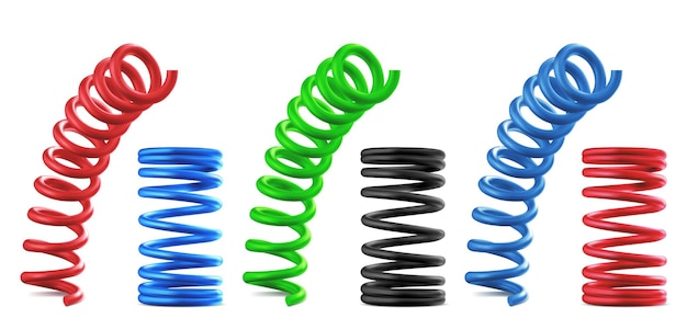 Metal springs isolated set