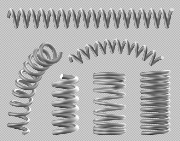 Free vector metal springs realistic coils for bed or car set