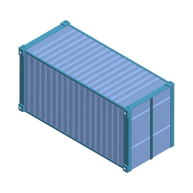 Металлический квадратный контейнер, изолированных на фоне