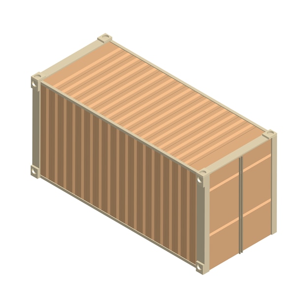 Бесплатное векторное изображение Металлический квадратный контейнер, изолированных на фоне