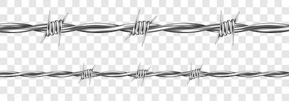 Free vector metal steel barbed wire with thorns or spikes