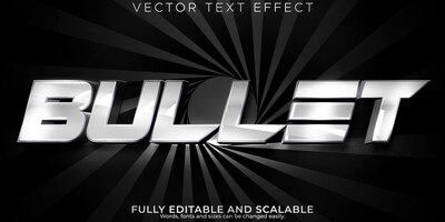 Free vector metal text effect editable bullet and killer text style