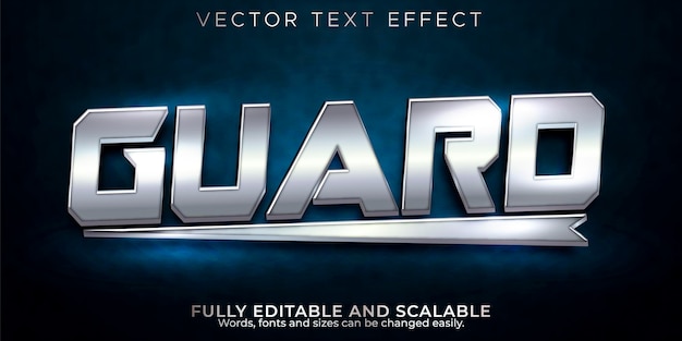 Free vector metal text effect editable guard and grunge text style