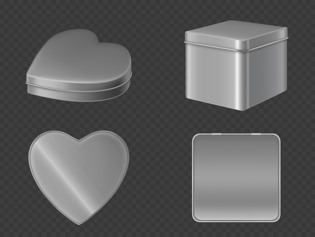 Free vector metal tin boxes for candies