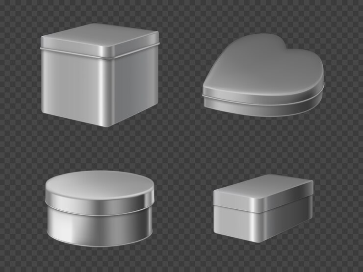 Free Vector metal tin boxes set