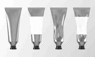 무료 벡터 핸드 크림 또는 페인트 d 모형 용 금속 튜브