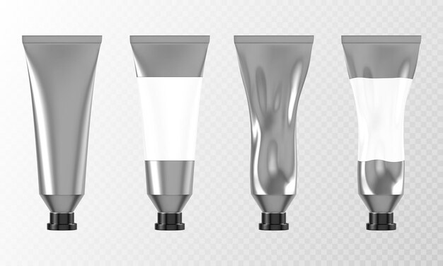 Free vector metal tube for hand cream or paints d mockup