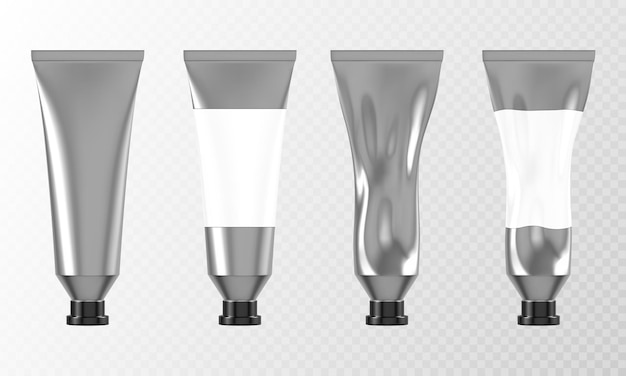 Metal tube for hand cream or paints d mockup