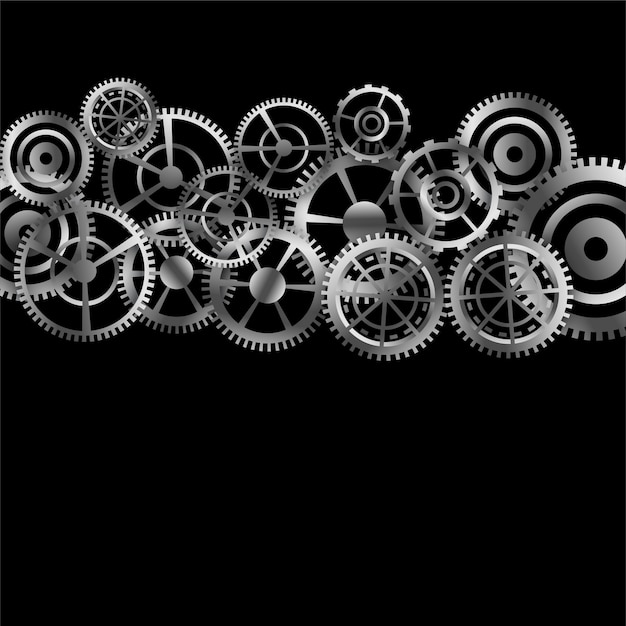 Metalic gears background in different shapes and sizes