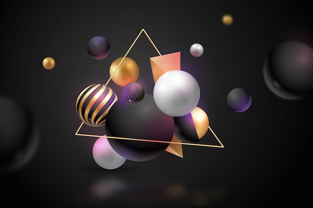 Free vector metallic 3d spheres background