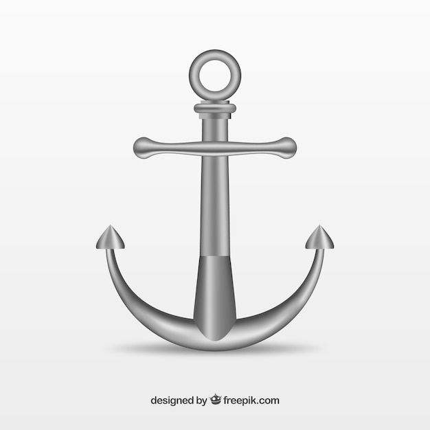 Free vector metallic anchor