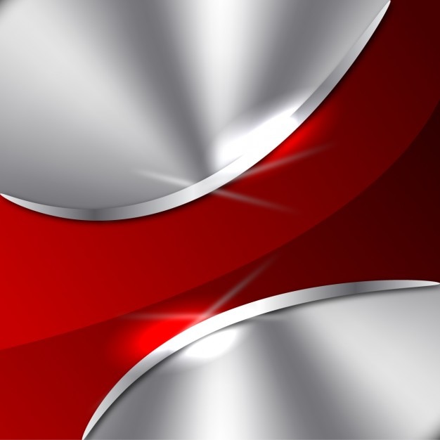Free vector metallic background red and silver