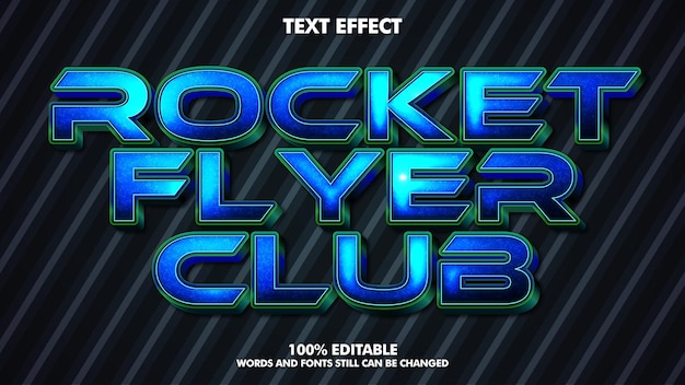 Free vector metallic blue and cinematic editable text effects