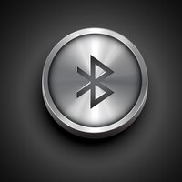 Metallic bluetooth icon