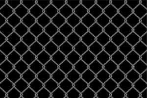 Free vector metallic chain link fence pattern on black background