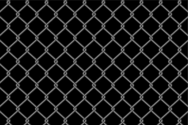 Металлический забор звено цепи узор на черном фоне