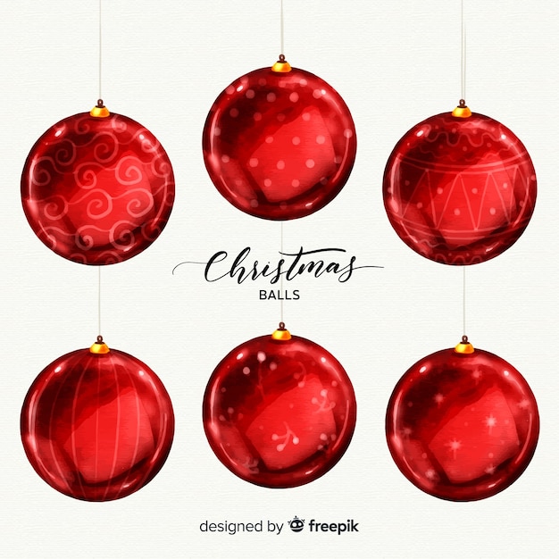 Free vector metallic christmas balls background