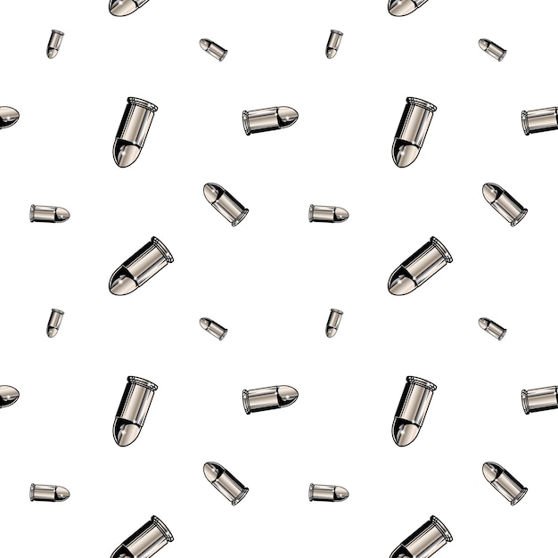 Metallic chrome bullets pattern seamless background design