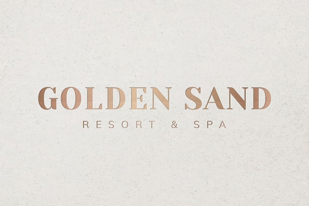 Free vector metallic gold logo template vector for spa business